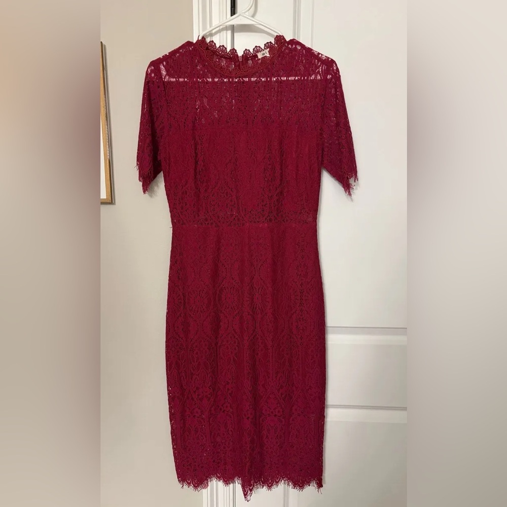 Miami Burgundy Lace Midi Dress
